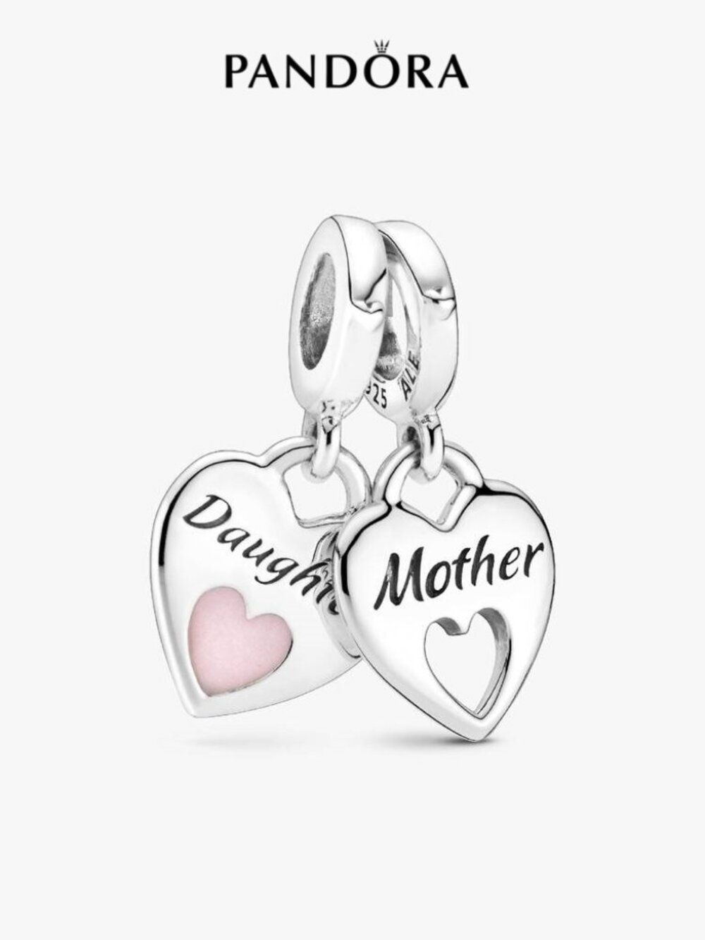 Pandora Double Heart Split Dangle Charm